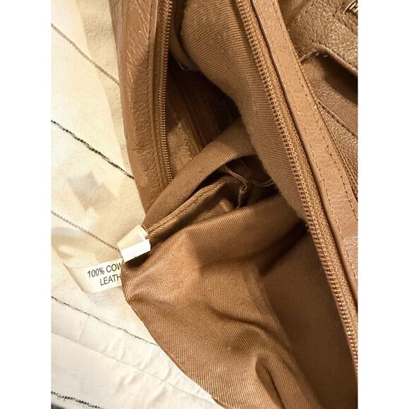 Great American Leather Works | Brown Shoulder Bag Purse Zip Pockets Adjustable - Picture 4 of 7